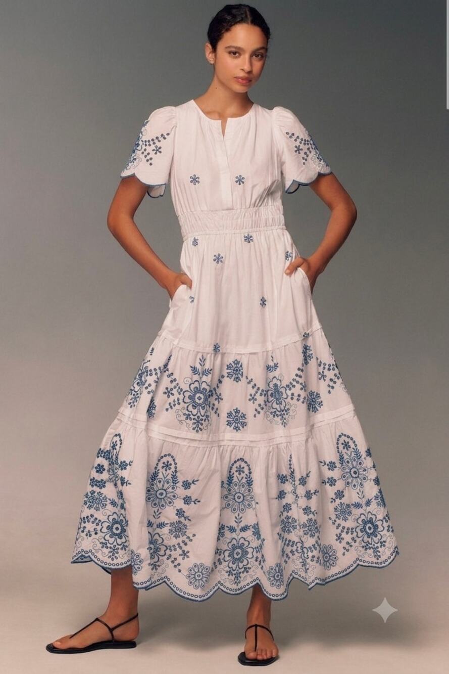 Anthropologie Somerset Eyelet Edition Maxi Dress. Size M. Ret $228